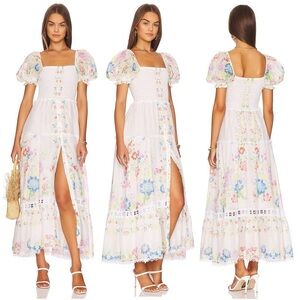 Floral Puff Sleeve Maxi Dress
